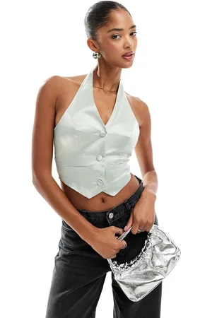 Miss Selfridge Satin halter vest - part of a set