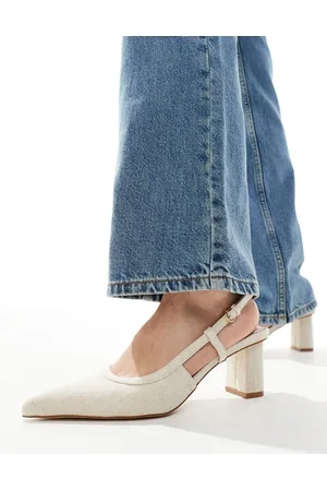 Raid Lerai slingback pumps in cream linen