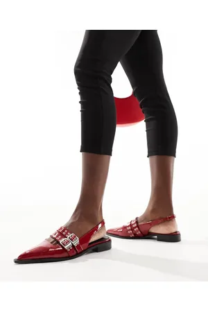 Raid Ichika slingback flats with buckles in patent