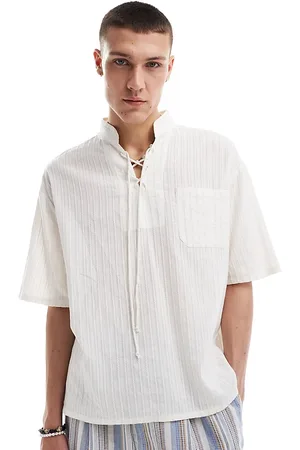 Reclaimed Short sleeve resort shirt with ties