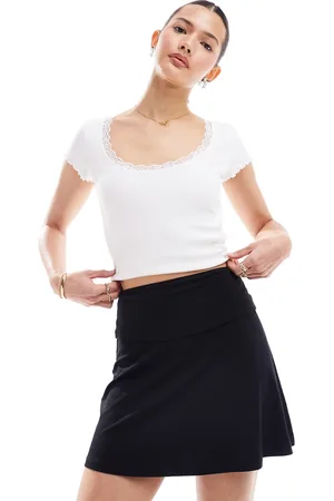 Miss Selfridge Foldover mini skirt in
