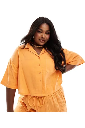 ASOS Curve double gauze boxy beach shirt in - part of a set