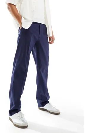 ASOS Smart straight leg linen blend pants in