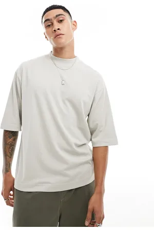 Brave Soul Heavyweight oversized t-shirt in light