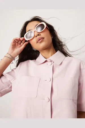 ASOS Short sleeve crop blazer with linen in - part of a set