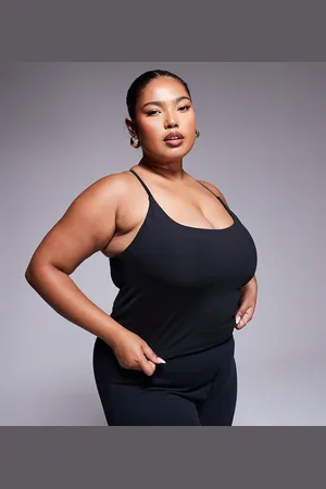 ASOS Curve Icon soft touch yoga cami tank top with inner bra in