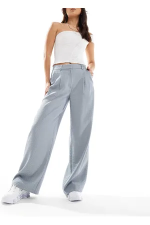 COLLUSION Relaxed wide leg pants in linen stripe