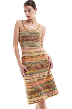 Urban Revivo Striped knit maxi dress in