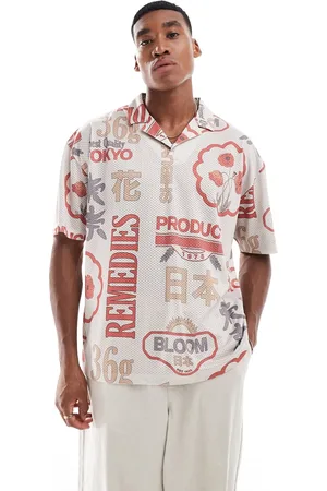 ASOS Oversized polo in printed mesh