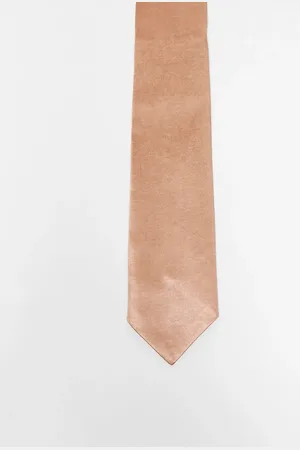 Six Stories Satin tie in burnt peach