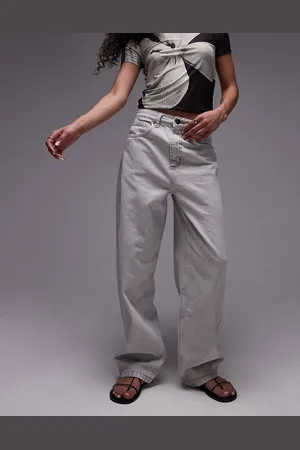 Topshop High rise Baggy jeans in aged off
