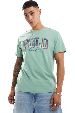 Ralph Lauren Plaid logo print t-shirt classic oversized fit in light