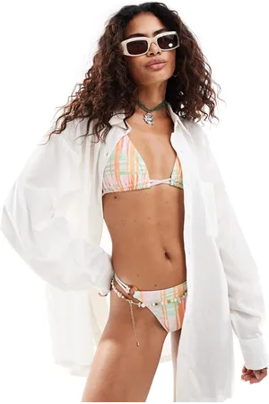 COLLUSION Oversized linen beach shirt in