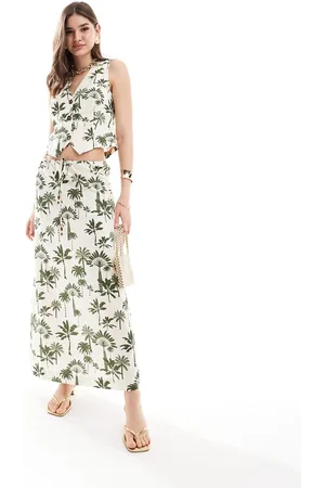 Never Fully Dressed Amy maxi skirt in palm print - part of a set