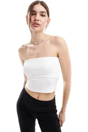 ASOS Rib fold over bandeau top in