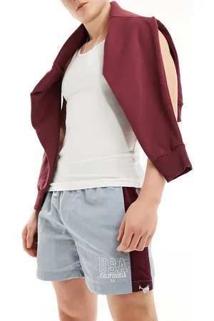 ASOS Nylon short with side stripe panel and embroidery in