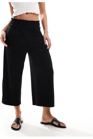 ASOS Shirred waist cropped culotte pants in