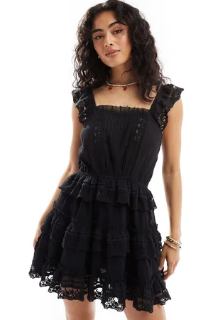 Miss Selfridge Premium lace detail beach romper in