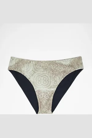 Reclaimed Reversible swim trunks in gray animal print