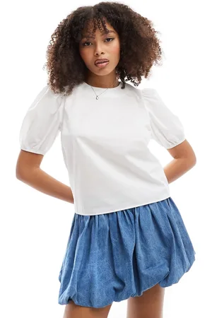 ASOS Puff sleeve cotton top in