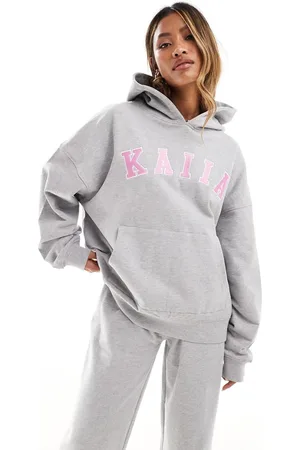 Kaiia Oversized logo hoodie in light - part of a set