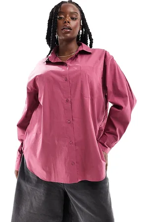 ASOS ASOS DESIGN Curve oversized shirt in dark pink
