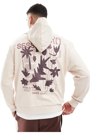 ASOS Oversized hoodie with floral print in washed