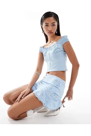 Motel Dovica off-shoulder corset top in light