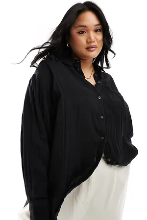 ASOS ASOS DESIGN Curve oversized shirt in cheesecloth in