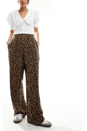 ASOS Relaxed pull on pants in animal print