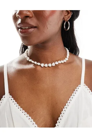 ASOS Short necklace with faux pearl heart design