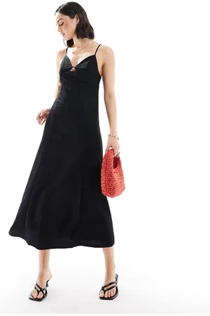 MANGO Corset top midi dress in