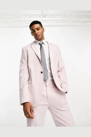 ASOS Slim oxford suit jacket in dusty pink