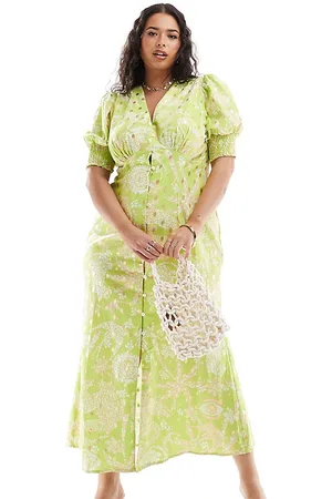 Never Fully Dressed Lindos midaxi dress in gold print