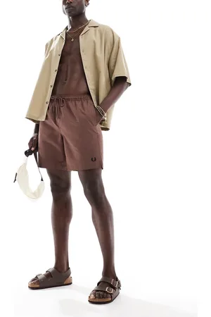 Fred Perry Logo swim shorts in light