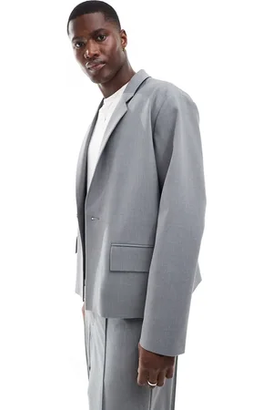 ASOS Boxy slouchy suit jacket in gray