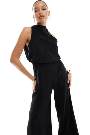 ASOS High neck wide leg jumpsuit in