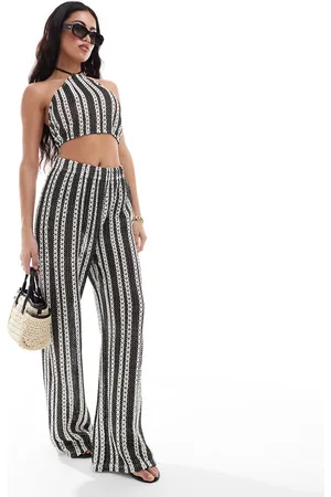Extro & Vert Striped pants in black and white - part of a set