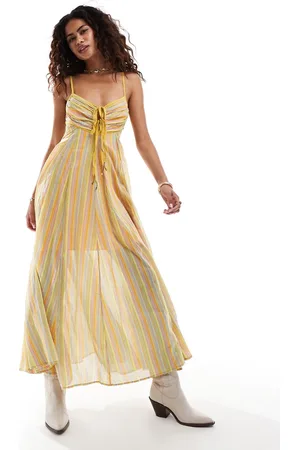 Free People Striped poplin cami maxi dress in multi