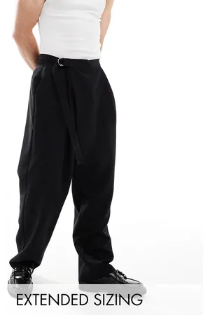ASOS Wide leg dress pants with crossover side belt in