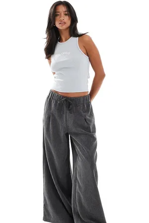 ASOS ASOS DESIGN Petite cord wide leg pull on pants in