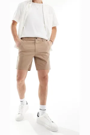ASOS Skinny chino shorts in stone