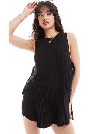 SNDYS Knit ribbed open tie side sleeveless top in - part of a set