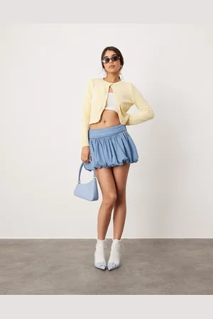 ASOS Denim puff skirt in lightwash