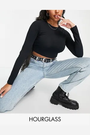 ASOS Fuller Bust fitted crop t-shirt with long sleeve in