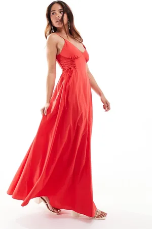 EVER NEW Cotton poplin tie side midaxi dress in