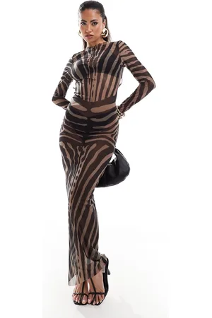 Murci Mesh illusion maxi dress in black