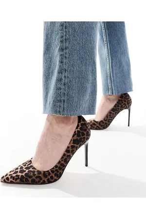 ASOS Wide Fit Paphos pointed high heeled pumps in leopard