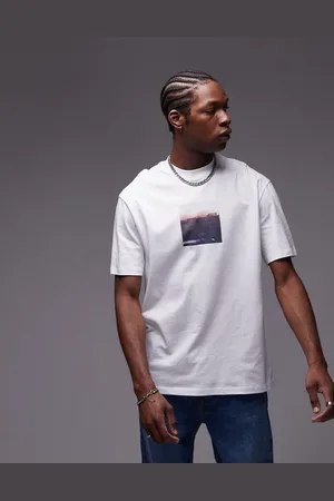 Topman Premium oversized fit t-shirt with Hackney skyline patch print in