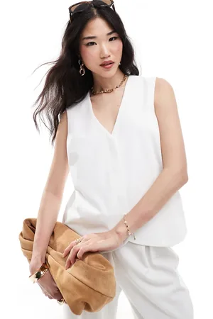 Pretty Lavish Tailored vest in cream - part of a set